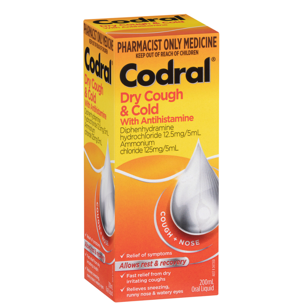 Codral Dry Cough & Cold With Antihistamine Berry Flavour 200ml