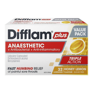 Difflam Plus Anaesthetic Honey & Lemon 32 Lozenges