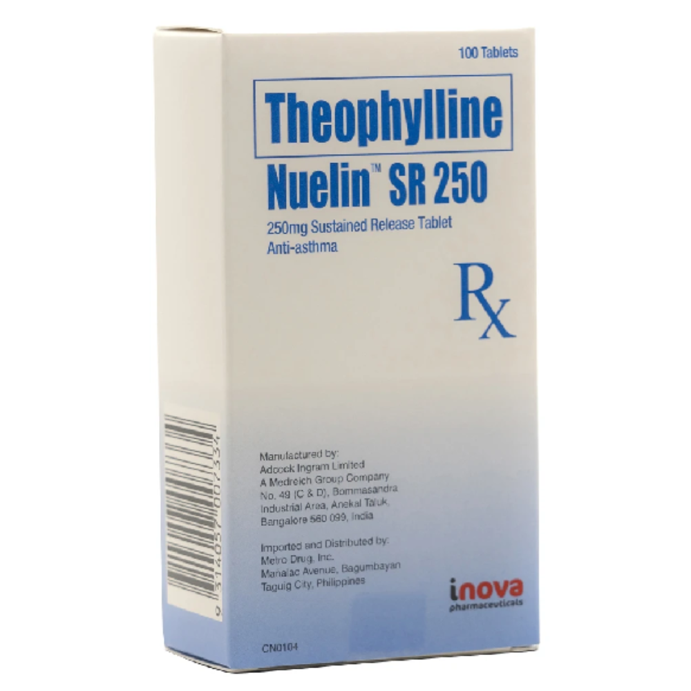 Alphapharm Theophylline Nuelin SR 250mg - 100 Tablets