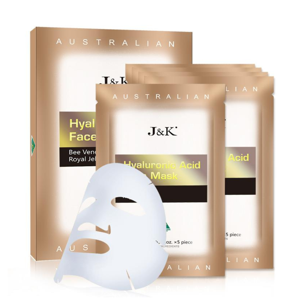 J&K Hyaluronic Acid Face Mask Bee Venom Royal Jelly 25ml - 5 Pieces