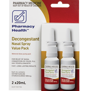 Pharmacy Health Decongestant Nasal Spray Value Pack