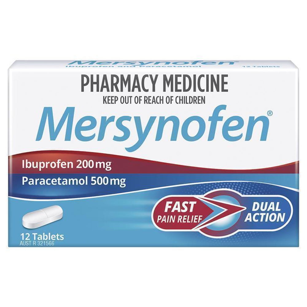 Mersynofen Pain Relief Tablets with Paracetamol + Ibuprofen - 12 Tablets