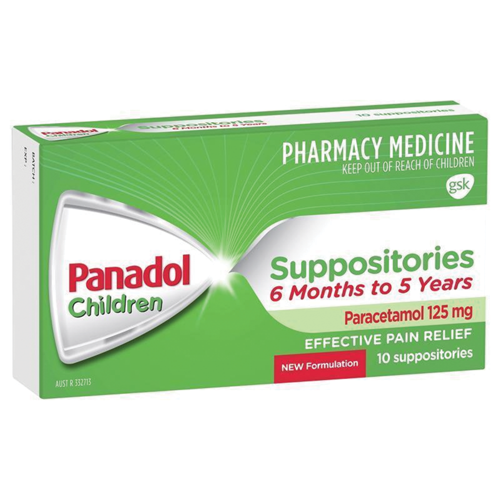 Panadol 125mg 6 Months - 5 Years 10 Suppositories