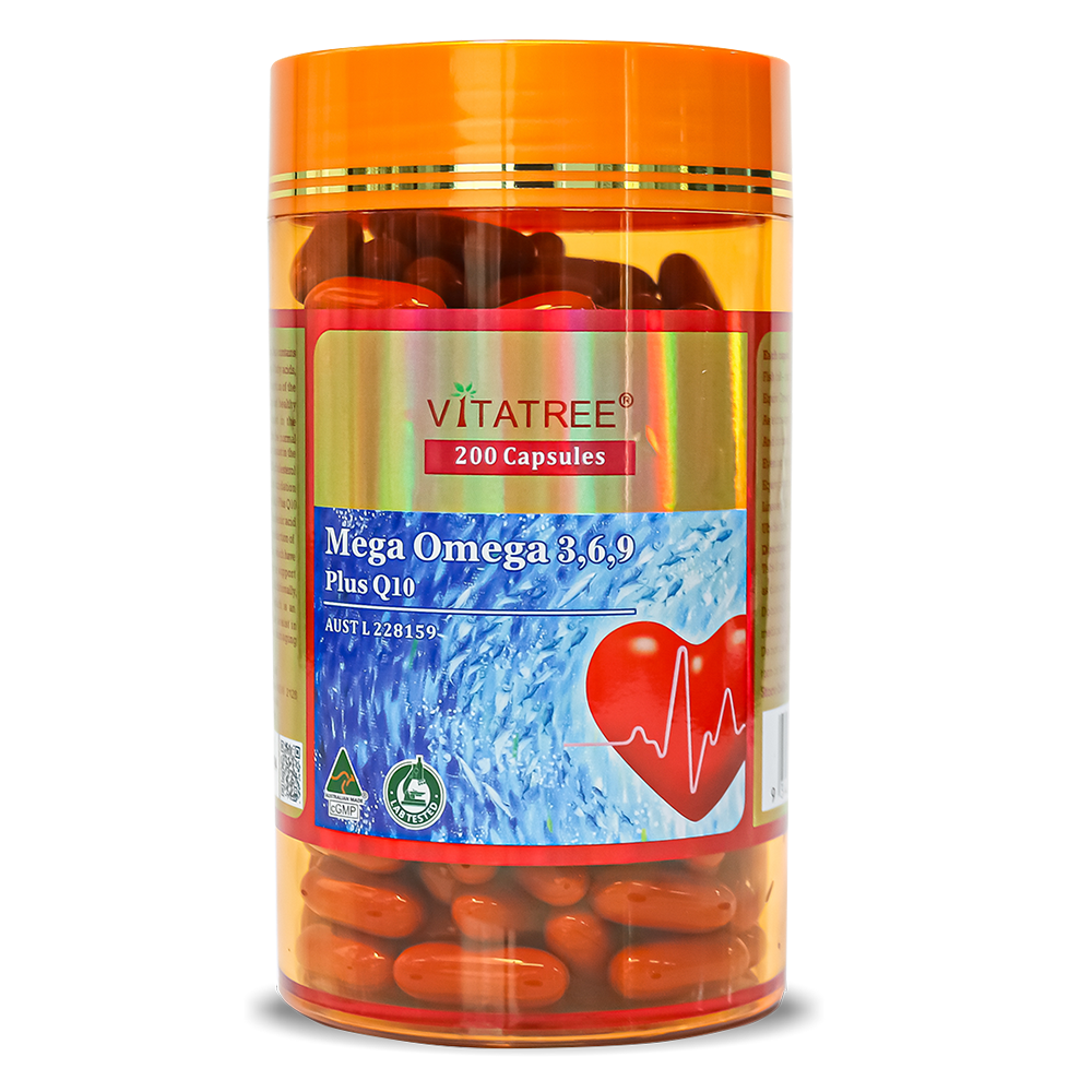 Vitatree Mega Omega 3,6,9 plus CoQ10 - 200 Capsules