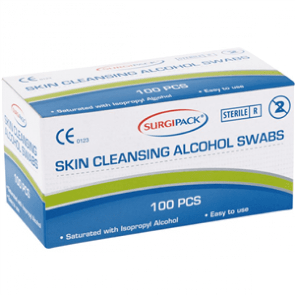 Surgipack Skin Cleansing Alcohol Swab - 100 Pieces