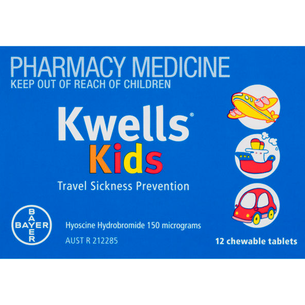 Kwells Kids Travel Sickness Chewable - 12 Tablets