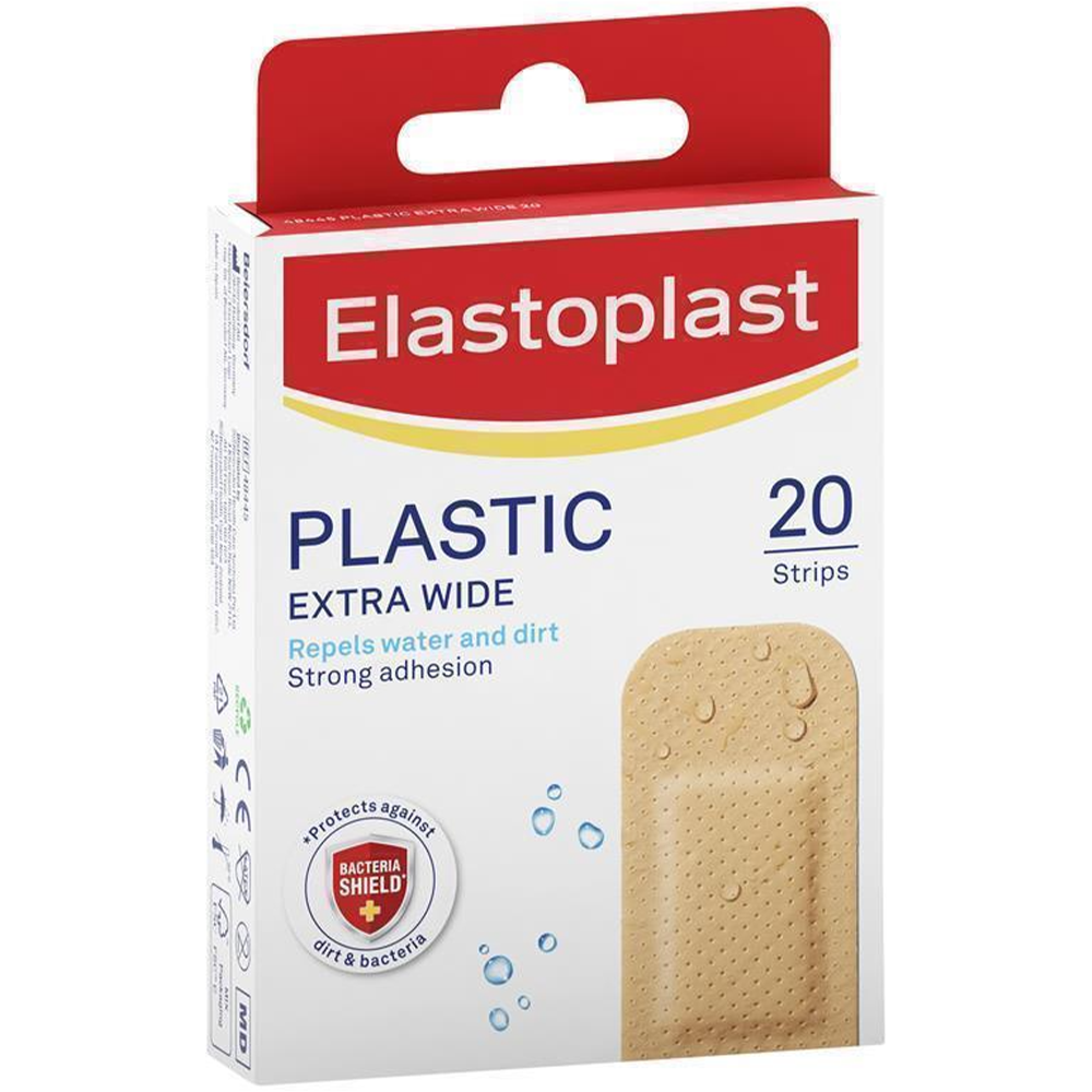 Elastoplast 48445 Extra Wide Plastic - 20 Strips