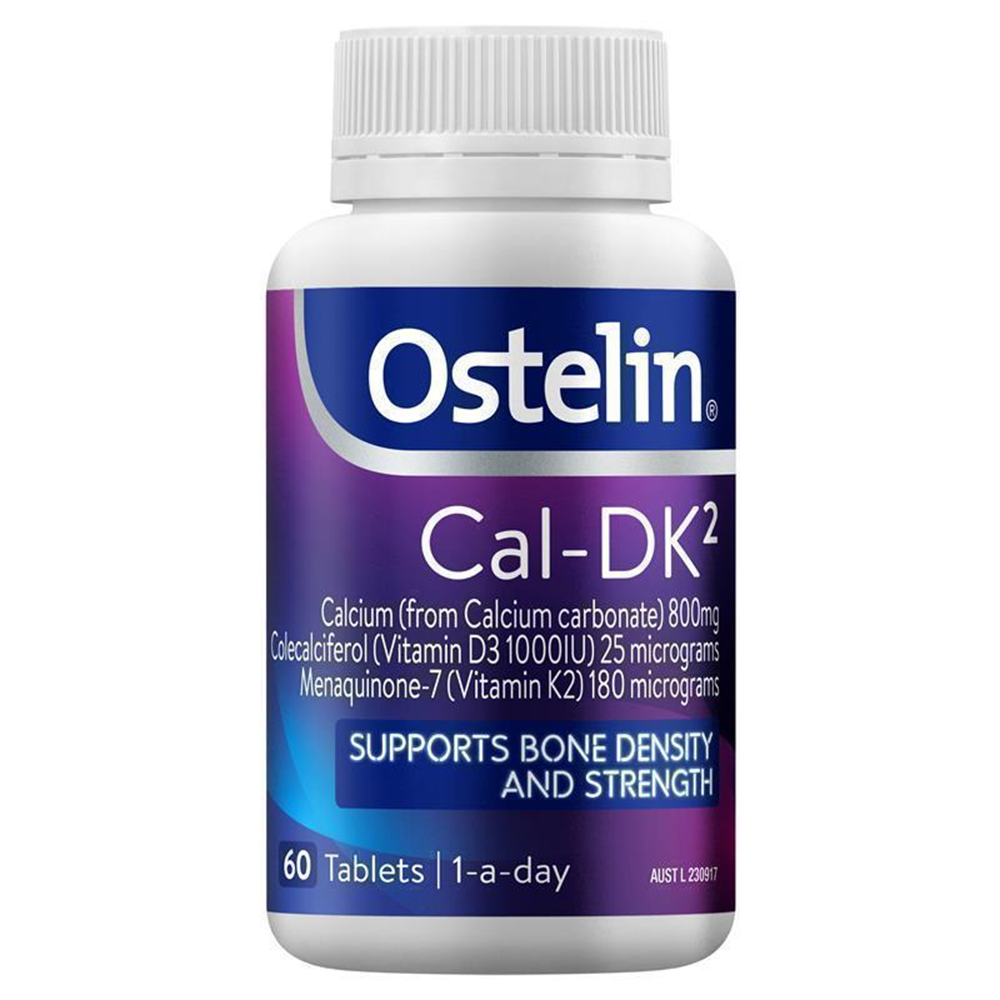 Ostelin Cal-DK2 - Calcium, Vitamin D + Vitamin K for Bone Health - 60 Tablets