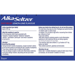 Alka-Seltzer Lemon-Lime Effervescent - 20 Tablets