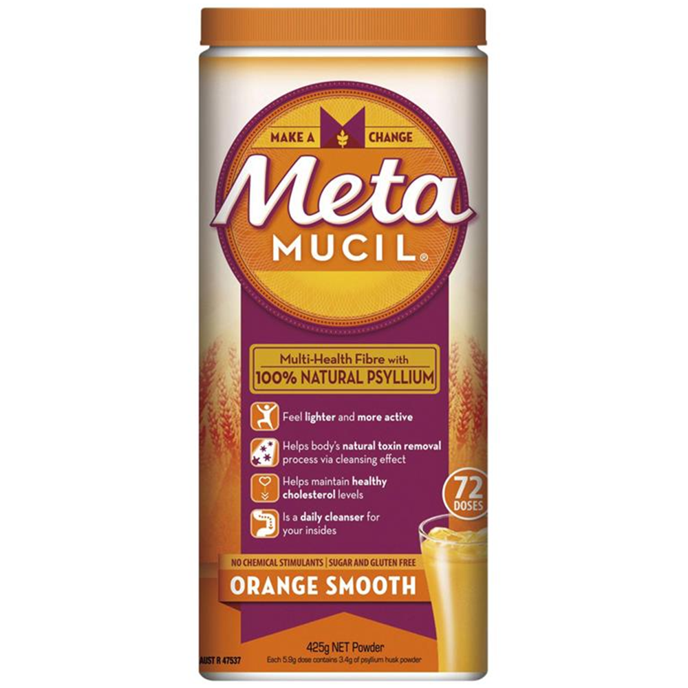 Metamucil Fibre Supplement Smooth Orange - 425g 72 Dose