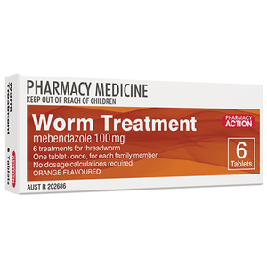 Pharmacy Action Worm Treatment - 100mg 6 Tablets