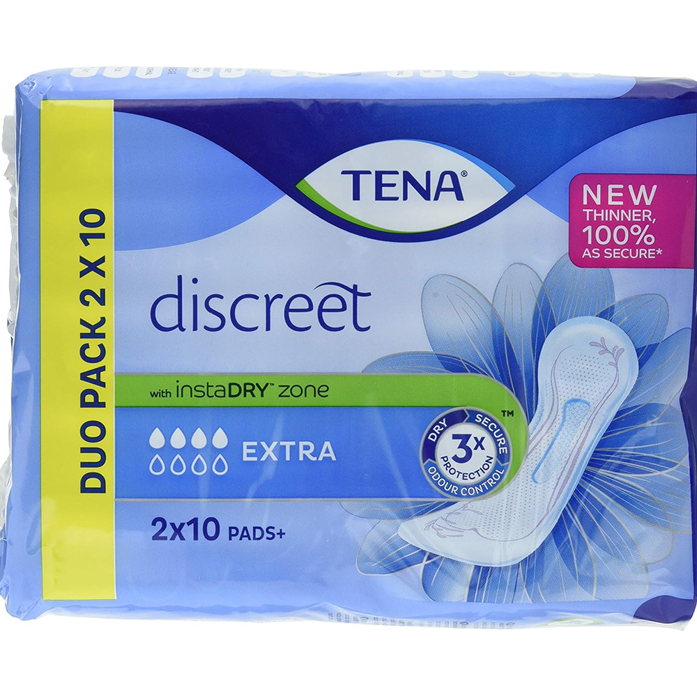 TENA Discreet Extra Pads+ - 3x Packs of 20 Pads