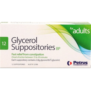 Glycerol Adult Petrus - 12 Suppositories