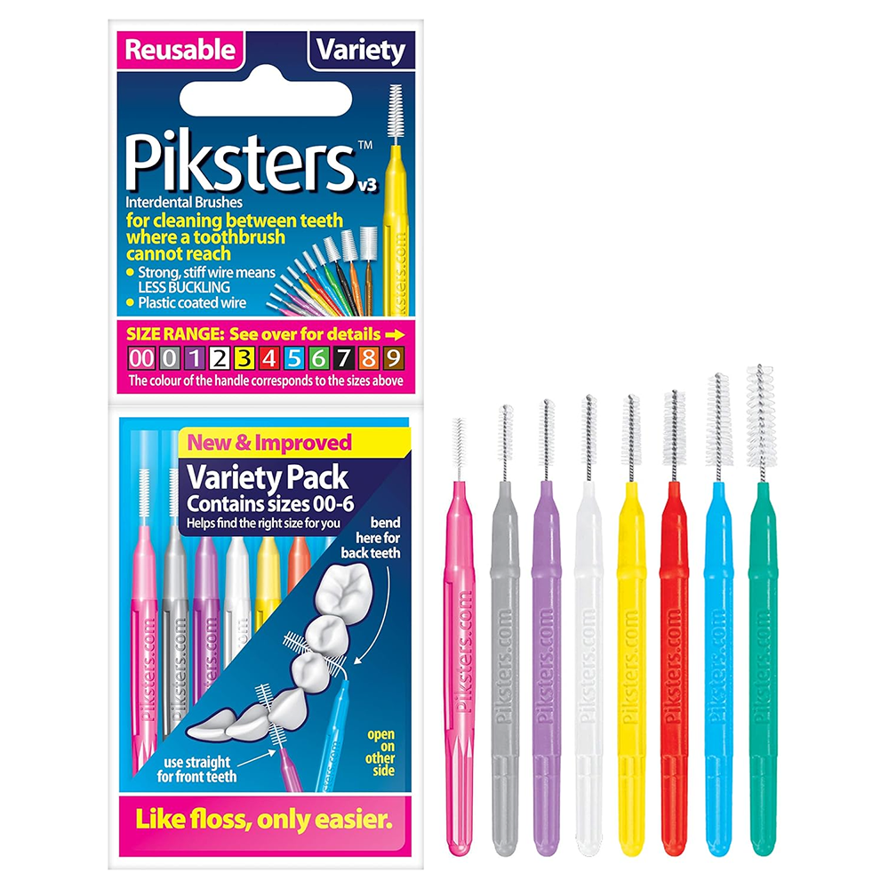 Piksters Interdental Brush 00-6 Variety Pack - 8 Brush