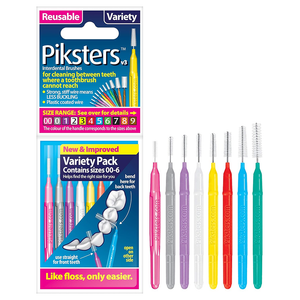 Piksters Interdental Brush 00-6 Variety Pack - 8 Brush