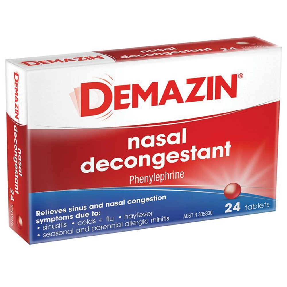 Demazin Nasal Decongestant  - 10mg 24 Tablets