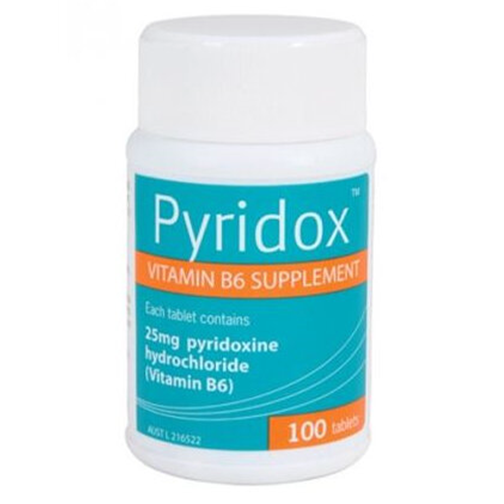 Pyridox Vitamin B6 Supplement - 25mg 100 Tablets