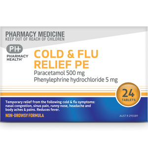 Pharmacy Health Cold & Flu Relief PE - 24 Tablets