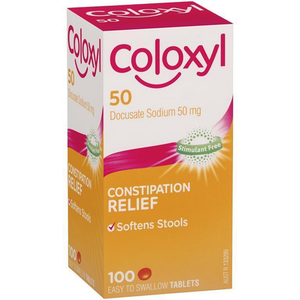 Coloxyl Stool Softener - 50mg 100 Tablets