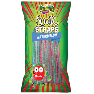 Lollinauts Sour Straps - 160g Watermelon Flavour