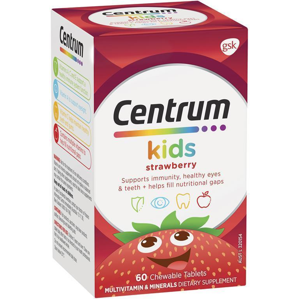 Centrum Kids Multi Vitamin Strawberry - 60 Tablets