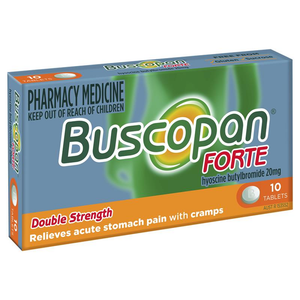 Buscopan Forte Stomach Cramps Pain Relief - 20mg 10 Tablets