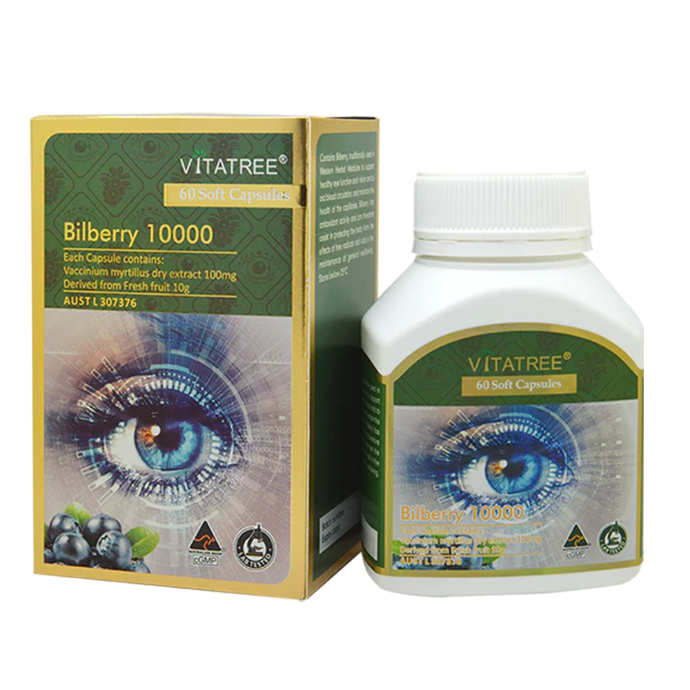 Vitatree Bilberry - 10000mg 60 Capsules