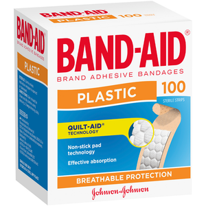 J&J Band Aid Plastic Adhesive - 100 Strips