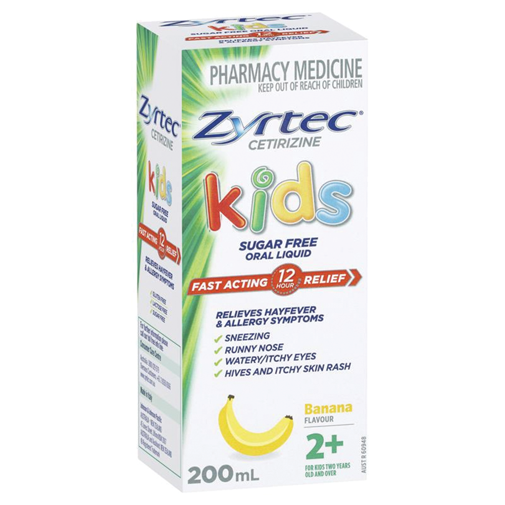 Zyrtec Kids Allergy Antihistamine & Hayfever Oral Liquid - 200mL