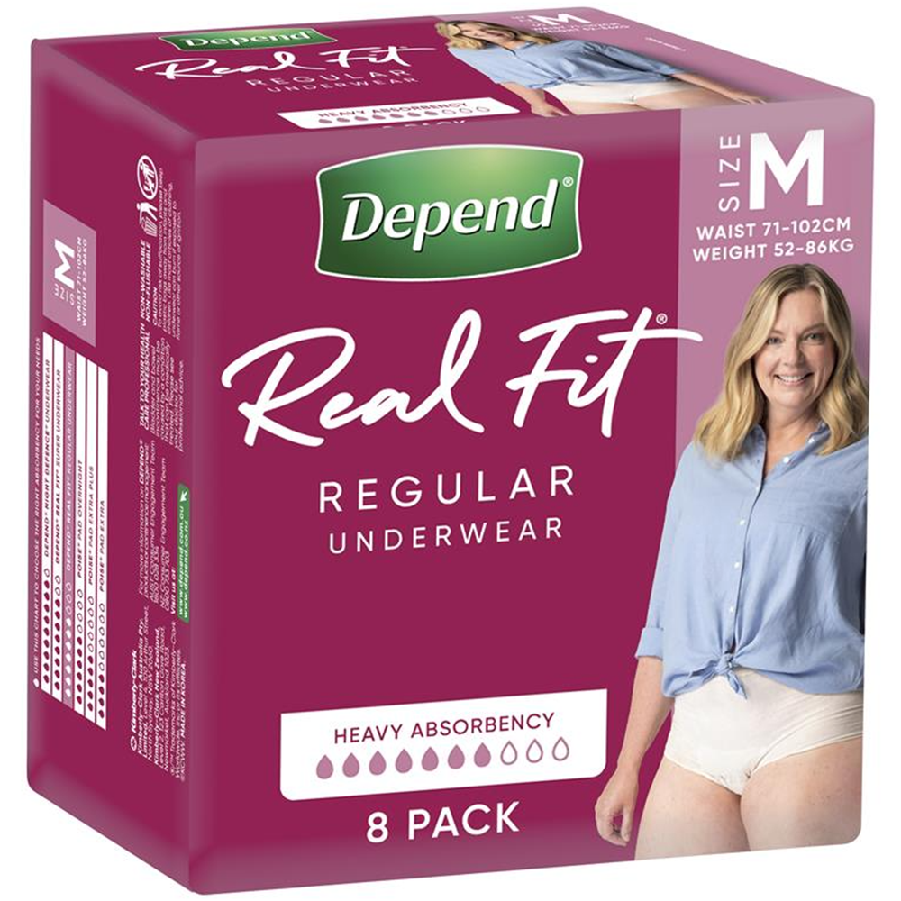 Depend Women Real Fit Underwear - 8 Pack Medium