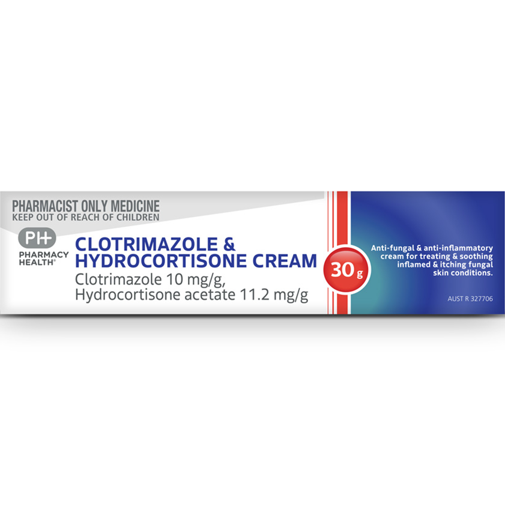 Pharmacy Health Clotrimazole & Hydrocortisone Cream - 30g