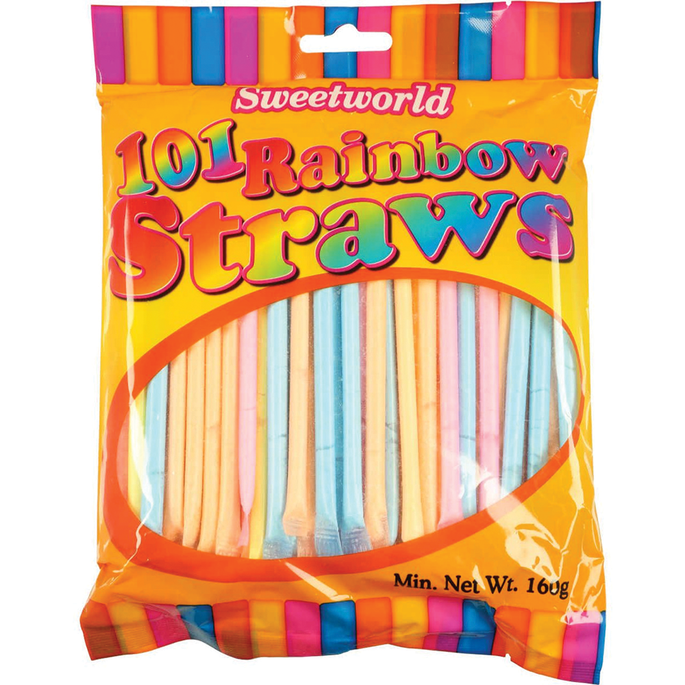 Sweetworld 101 Rainbow Straws - 160g