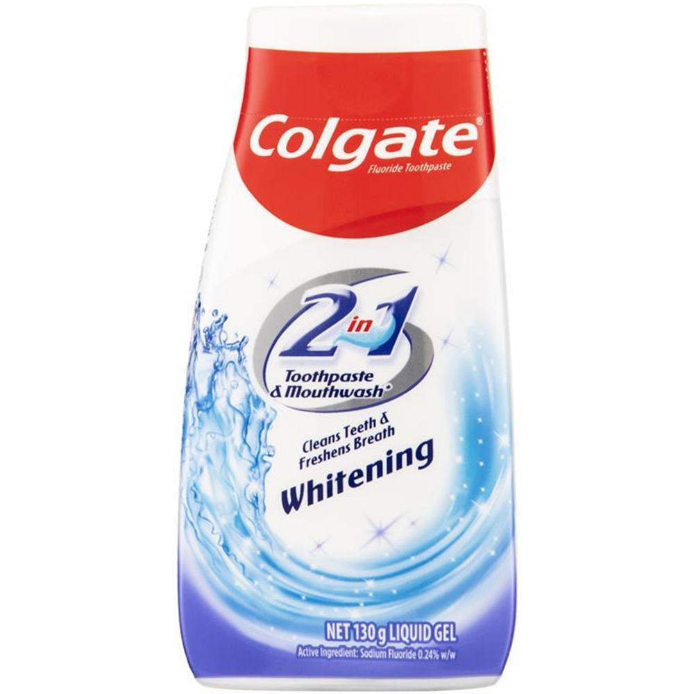 Colgate 2 in 1 Toothpaste & Mouthwash Whitening Liquid Gel - 130g