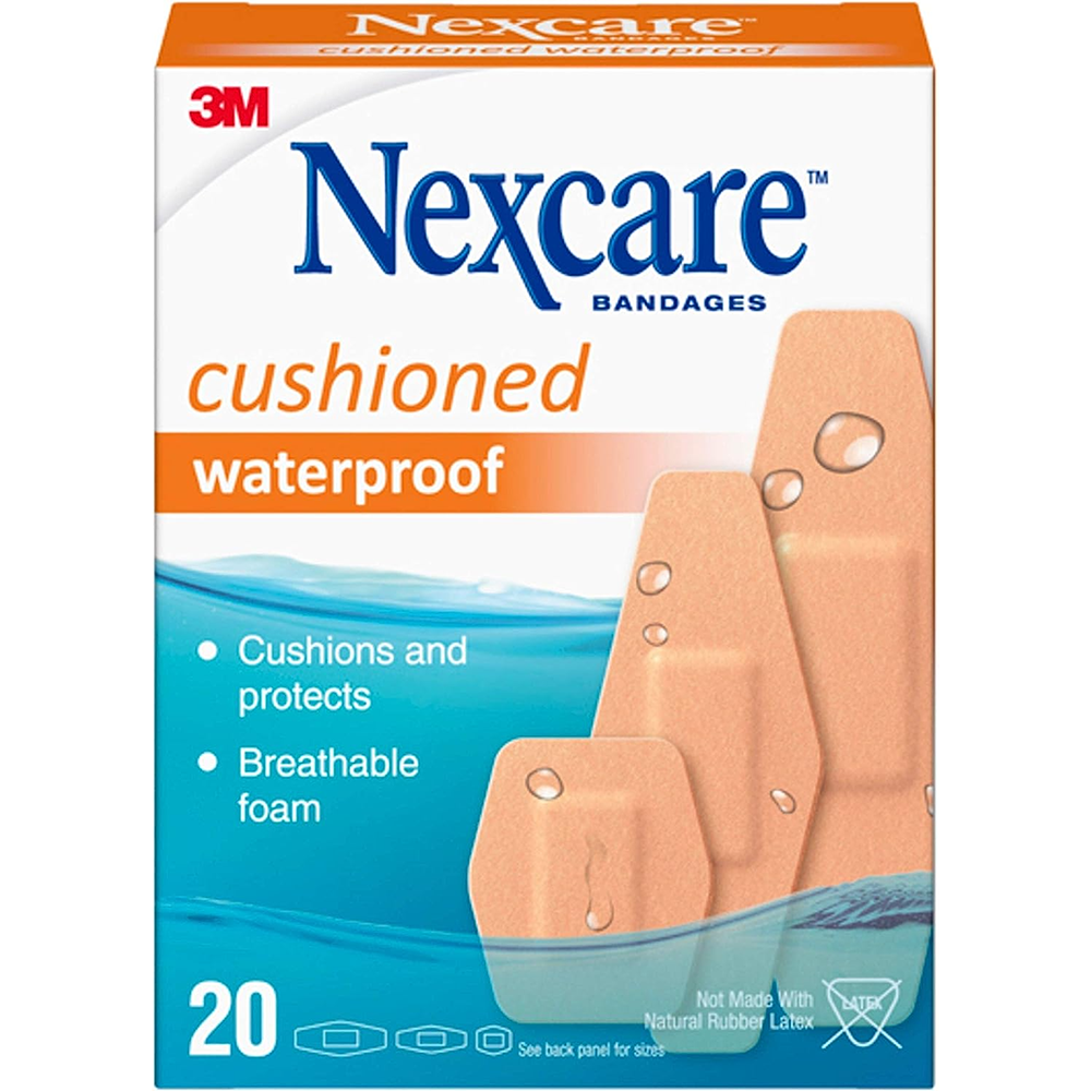 Nexcare Waterproof Cushioned Bandages Assorted - 20 Count