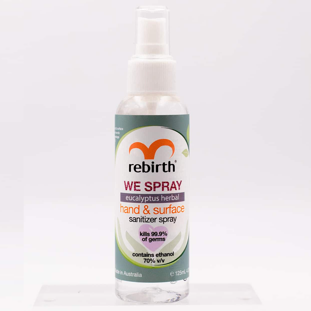 Rebirth We Spray Eucalyptus Hand & Surface Sanitizer Spray - 125mL