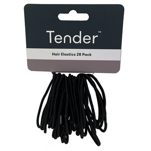 Tender Hair Elastic Black Card - 28 Pack