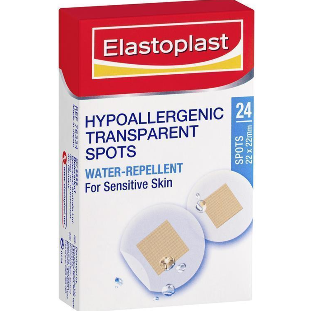 Elastoplast 76334 Sensitive Transparent Hypoallergenic Spot - 24 Strips