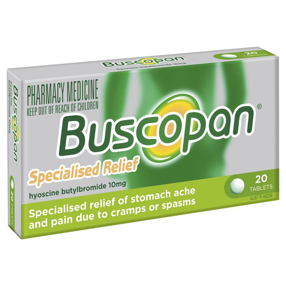 Buscopan Stomach Cramps Pain Relief - 10mg 20 Tablets