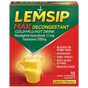 Lemsip Max Decongestant - 10 Sachets Lemon Flavour