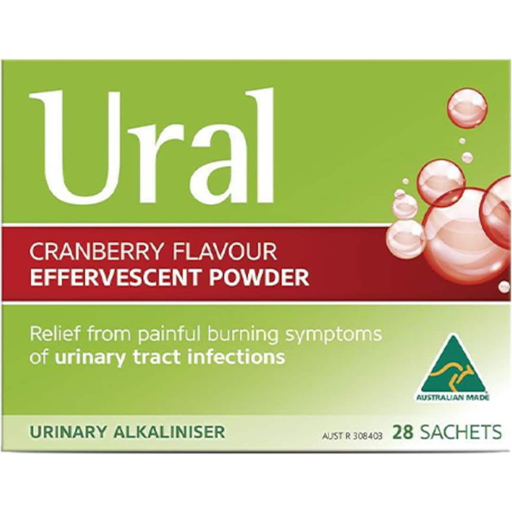 Ural Cranberry Flavour Effervescent Powder - 4g 28 Sachets