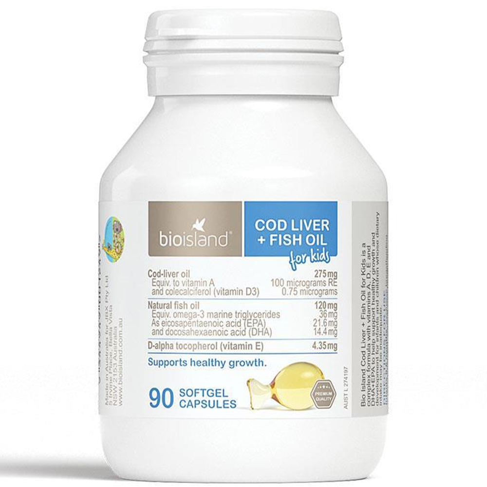 Bio Island Cod Liver + Fish Oil - 90 Capsules