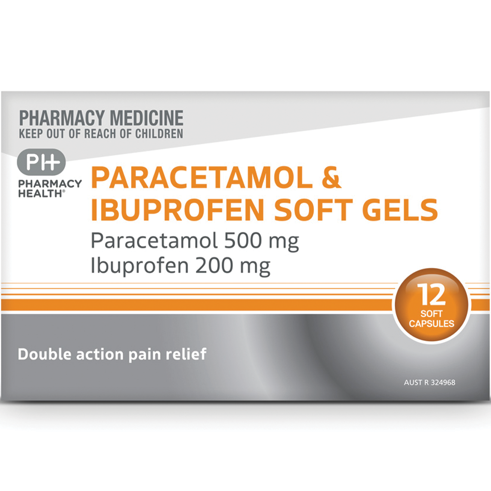 Pharmacy Health Paracetamol & Ibuprofen Soft Gel - 12 Capsules