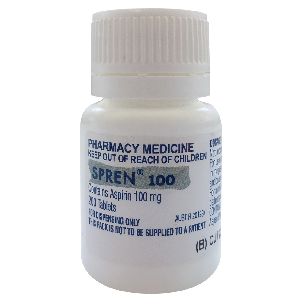 Spren Aspirin - 100mg 200 Tablets