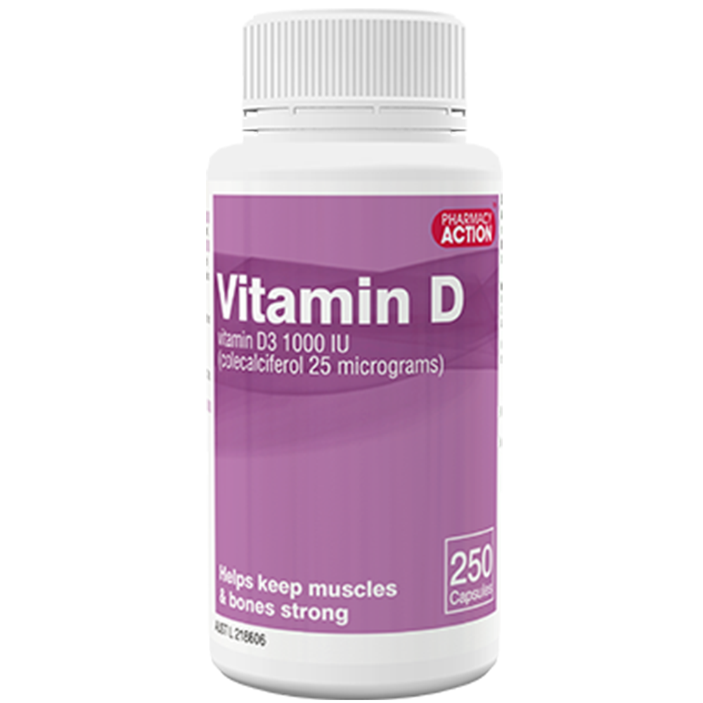 Pharmacy Action Vitamin D - 250 Capsules