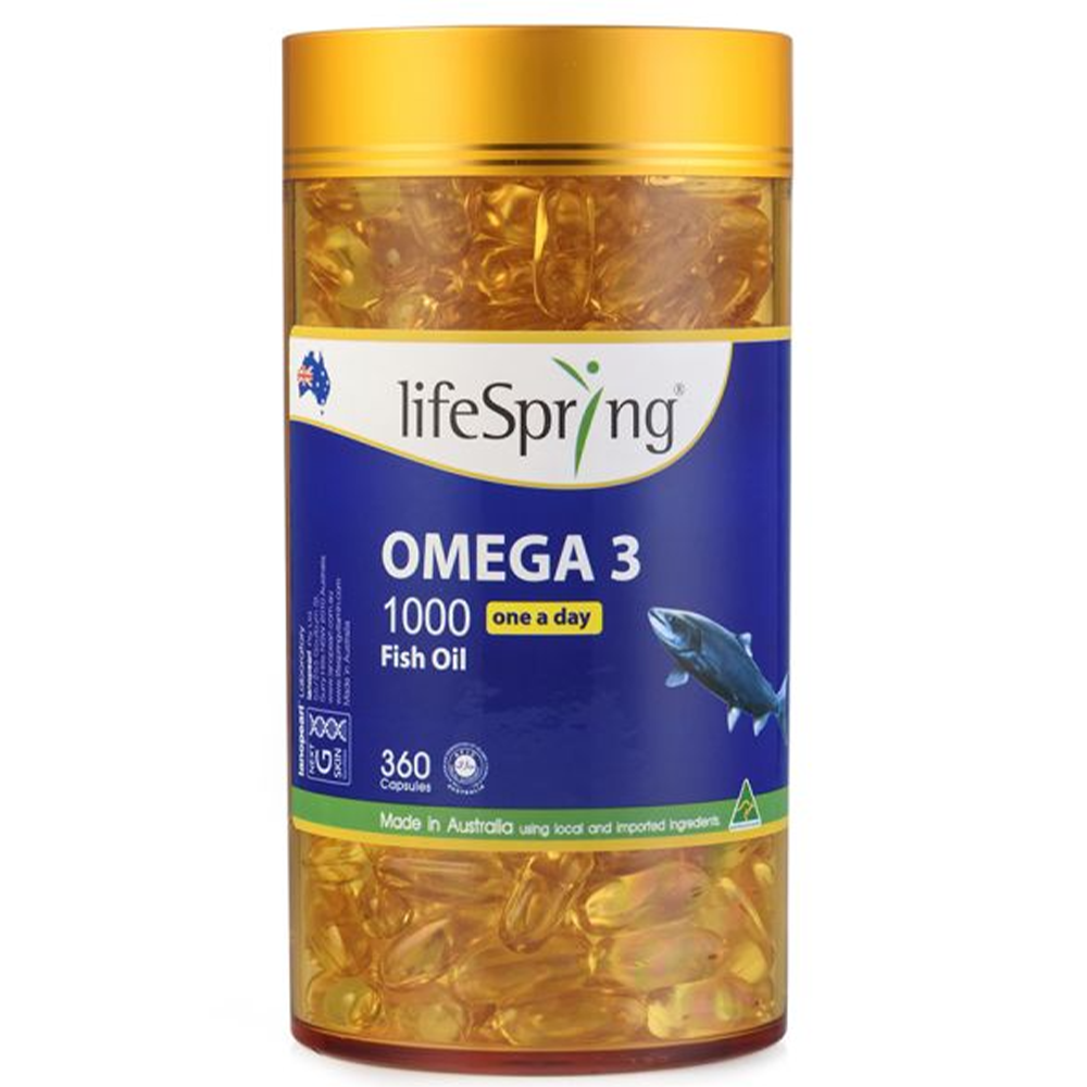 LifeSpring Omega 3 Fish Oil - 1000mg 360 Capsules