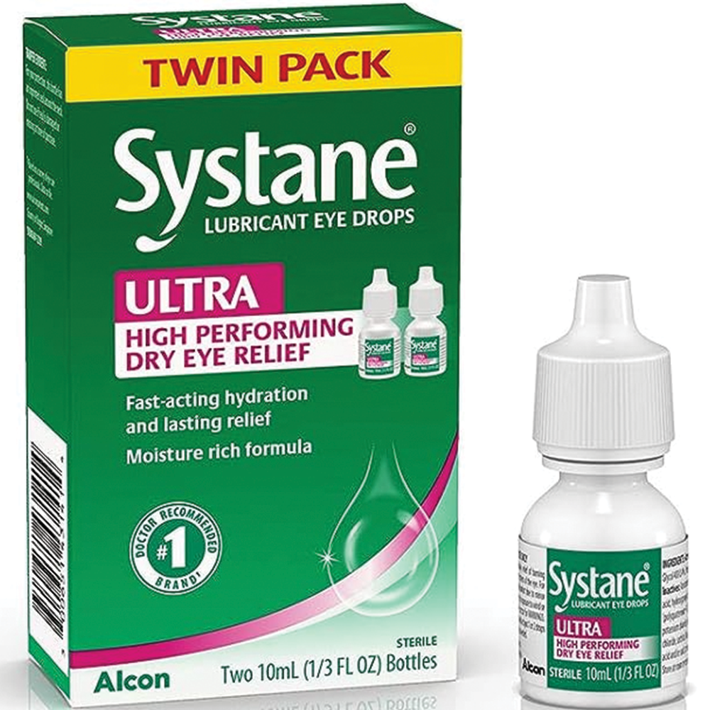 Systane Ultra Lubricant Eye Drops - 10mL 2 Pack