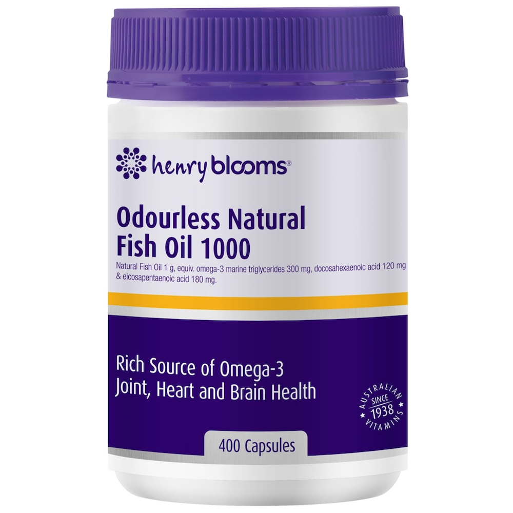 Henry Blooms Odourless Natural Fish Oil - 1000mg 400 capsules