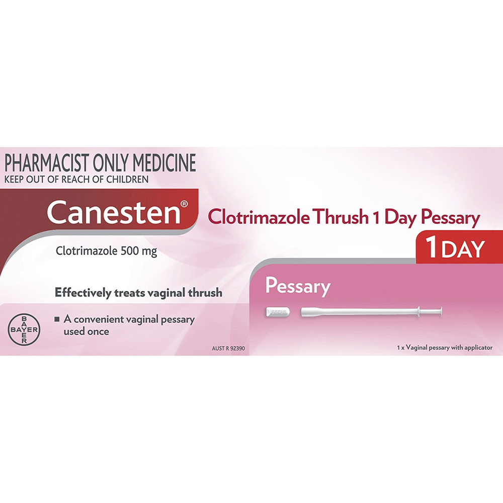 Canesten Clotrimazole 1 Day Thrush Treatment 1 Pessary - 500mg