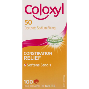 Coloxyl Stool Softener - 50mg 100 Tablets