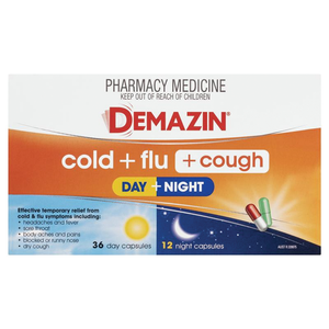 Demazin Cold + Flu + Cough - 48 Capsules Day + Night